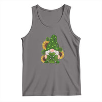 St Patrick's Day Cute Gnomes Tank Top Holding Shamrock Sunflower