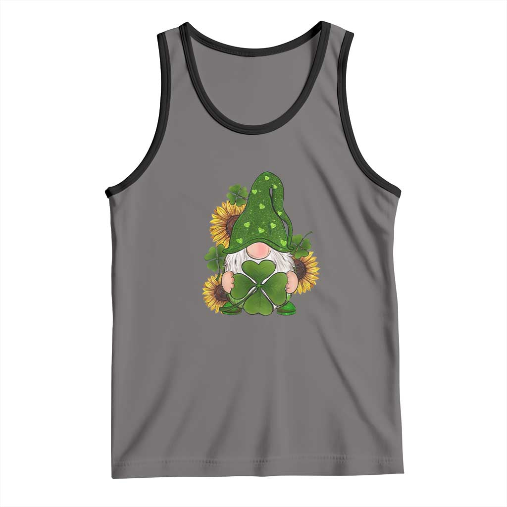 St Patrick's Day Cute Gnomes Tank Top Holding Shamrock Sunflower