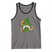 St Patrick's Day Cute Gnomes Tank Top Holding Shamrock Sunflower