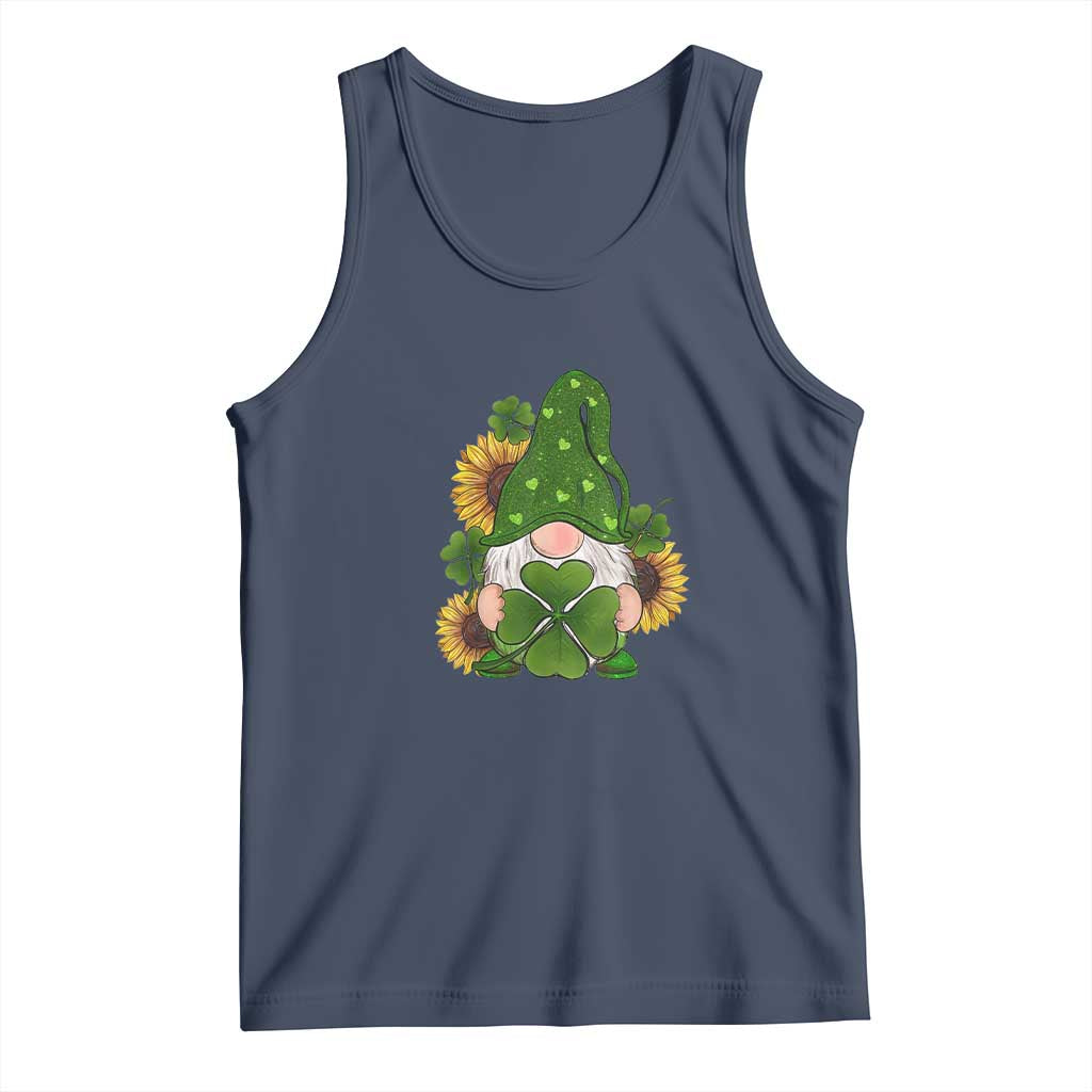 St Patrick's Day Cute Gnomes Tank Top Holding Shamrock Sunflower