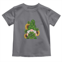 St Patrick's Day Cute Gnomes Toddler T Shirt Holding Shamrock Sunflower