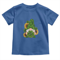 St Patrick's Day Cute Gnomes Toddler T Shirt Holding Shamrock Sunflower