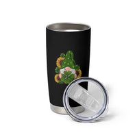 St Patrick's Day Cute Gnomes Tumbler Cup Holding Shamrock Sunflower
