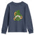 St Patrick's Day Cute Gnomes Youth Sweatshirt Holding Shamrock Sunflower