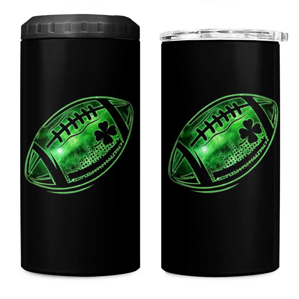 Lucky Shamrock Football 4 in 1 Can Cooler Tumbler Irish Clover St Patricks Day Sport Lover
