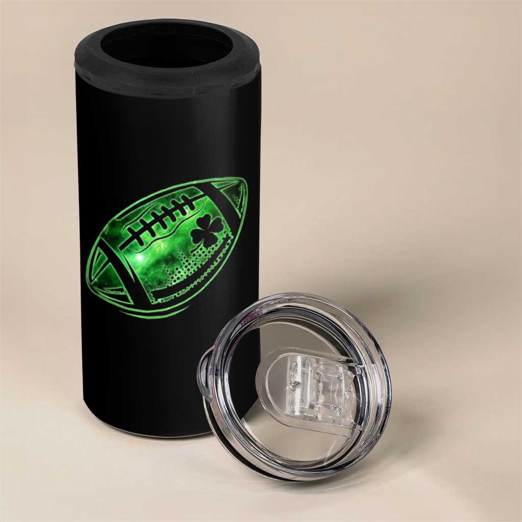 Lucky Shamrock Football 4 in 1 Can Cooler Tumbler Irish Clover St Patricks Day Sport Lover
