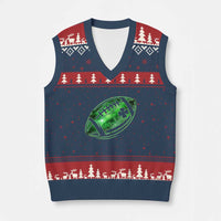 Lucky Shamrock Football V-Neck Knit Sweater Vest Irish Clover St Patricks Day Sport Lover - Wonder Print Shop