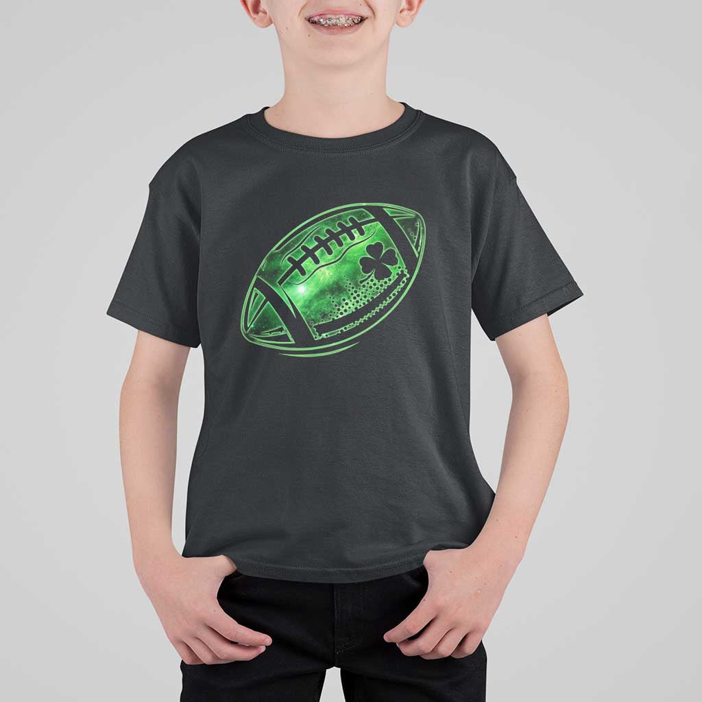 Lucky Shamrock Football T Shirt For Kid Irish Clover St Patricks Day Sport Lover