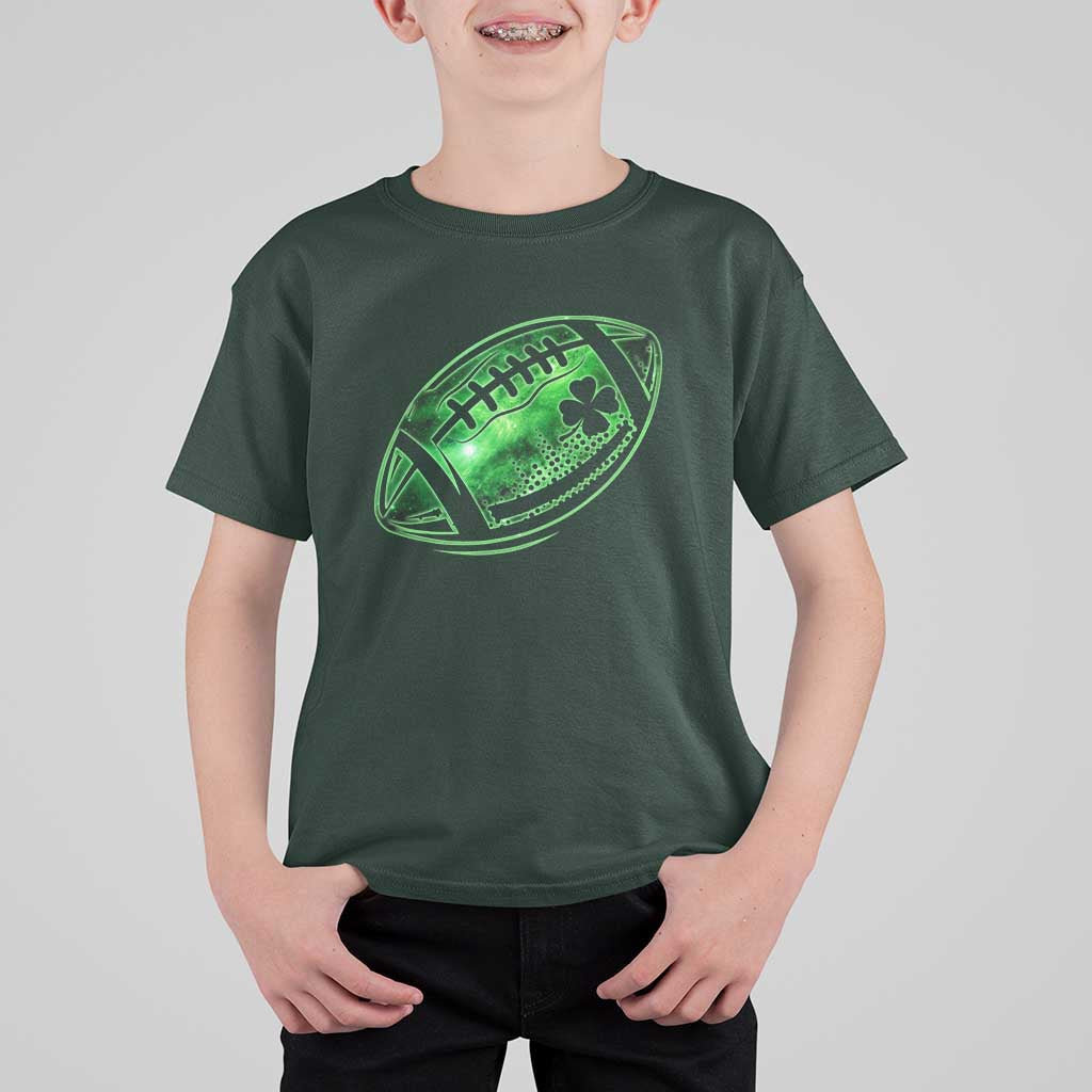 Lucky Shamrock Football T Shirt For Kid Irish Clover St Patricks Day Sport Lover