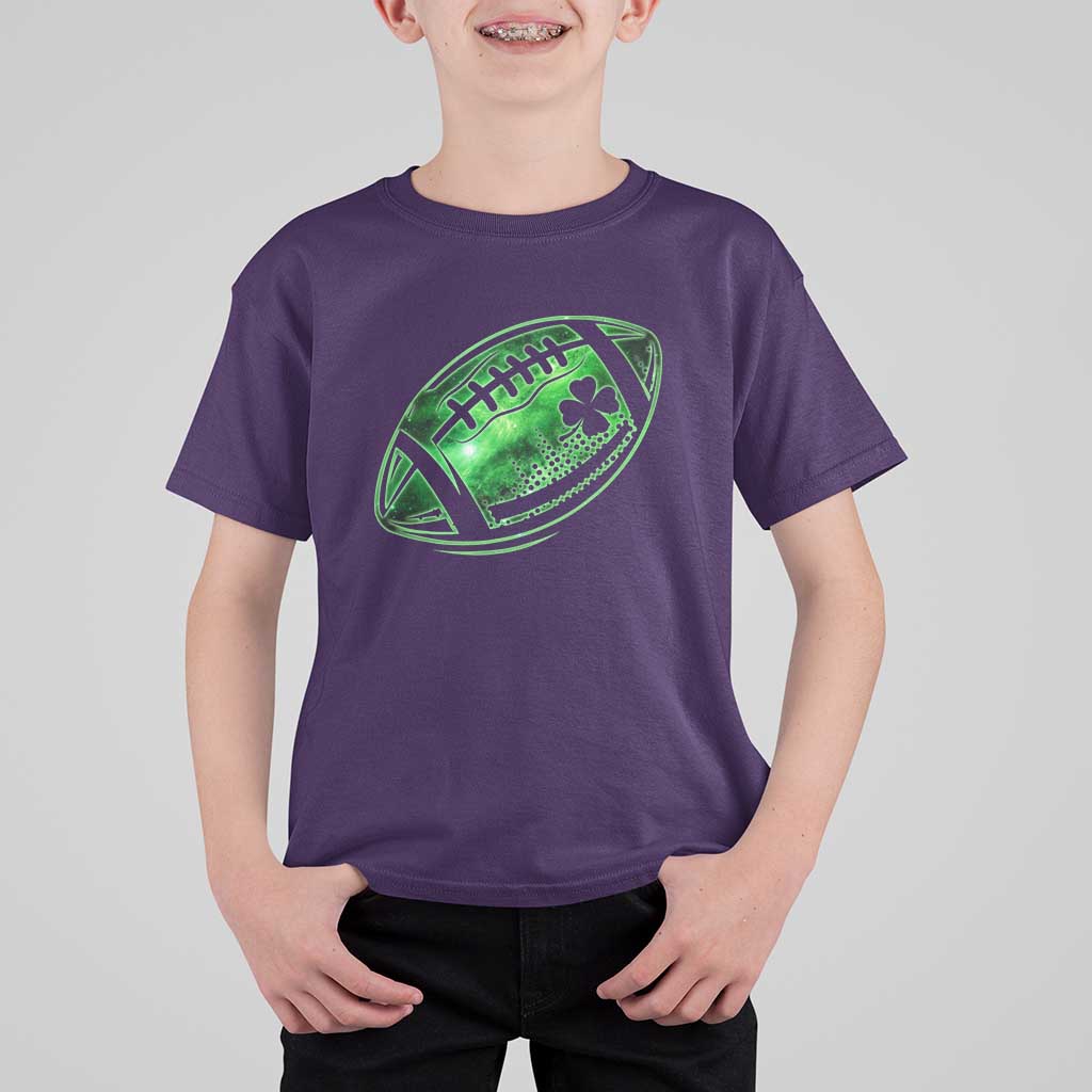 Lucky Shamrock Football T Shirt For Kid Irish Clover St Patricks Day Sport Lover