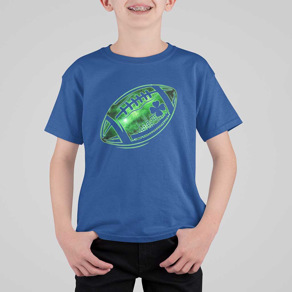 Lucky Shamrock Football T Shirt For Kid Irish Clover St Patricks Day Sport Lover