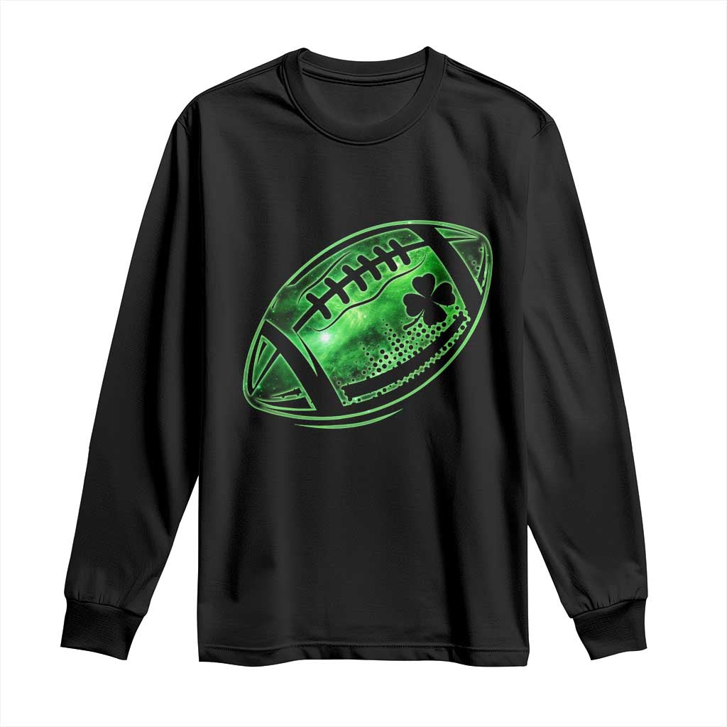 Lucky Shamrock Football Long Sleeve Shirt Irish Clover St Patricks Day Sport Lover