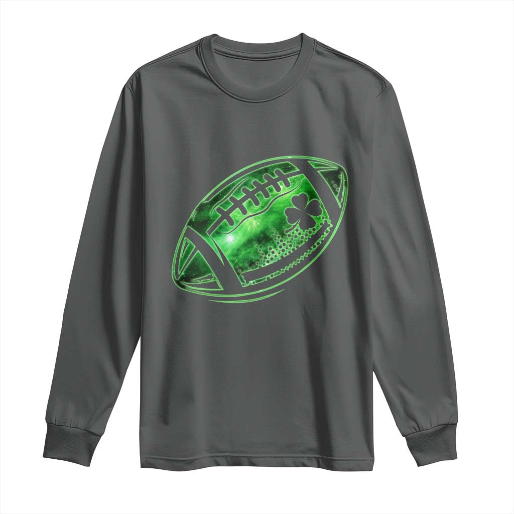 Lucky Shamrock Football Long Sleeve Shirt Irish Clover St Patricks Day Sport Lover