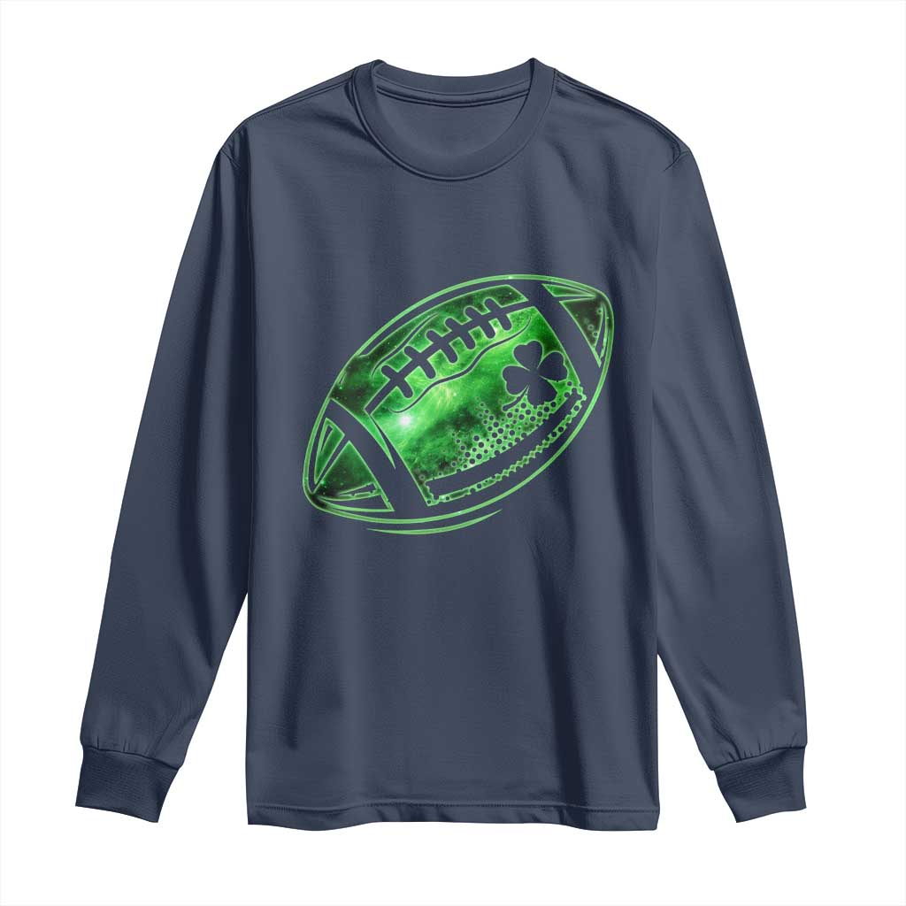 Lucky Shamrock Football Long Sleeve Shirt Irish Clover St Patricks Day Sport Lover