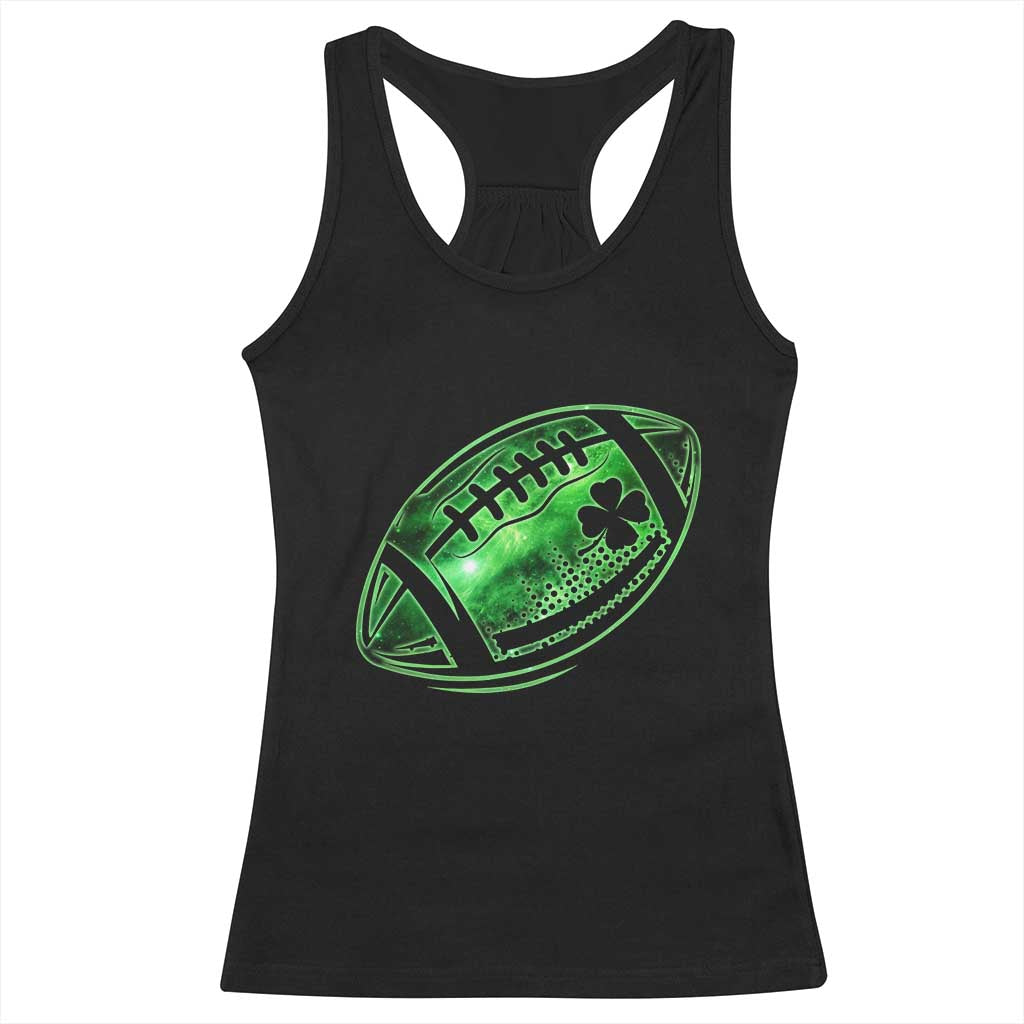 Lucky Shamrock Football Racerback Tank Top Irish Clover St Patricks Day Sport Lover