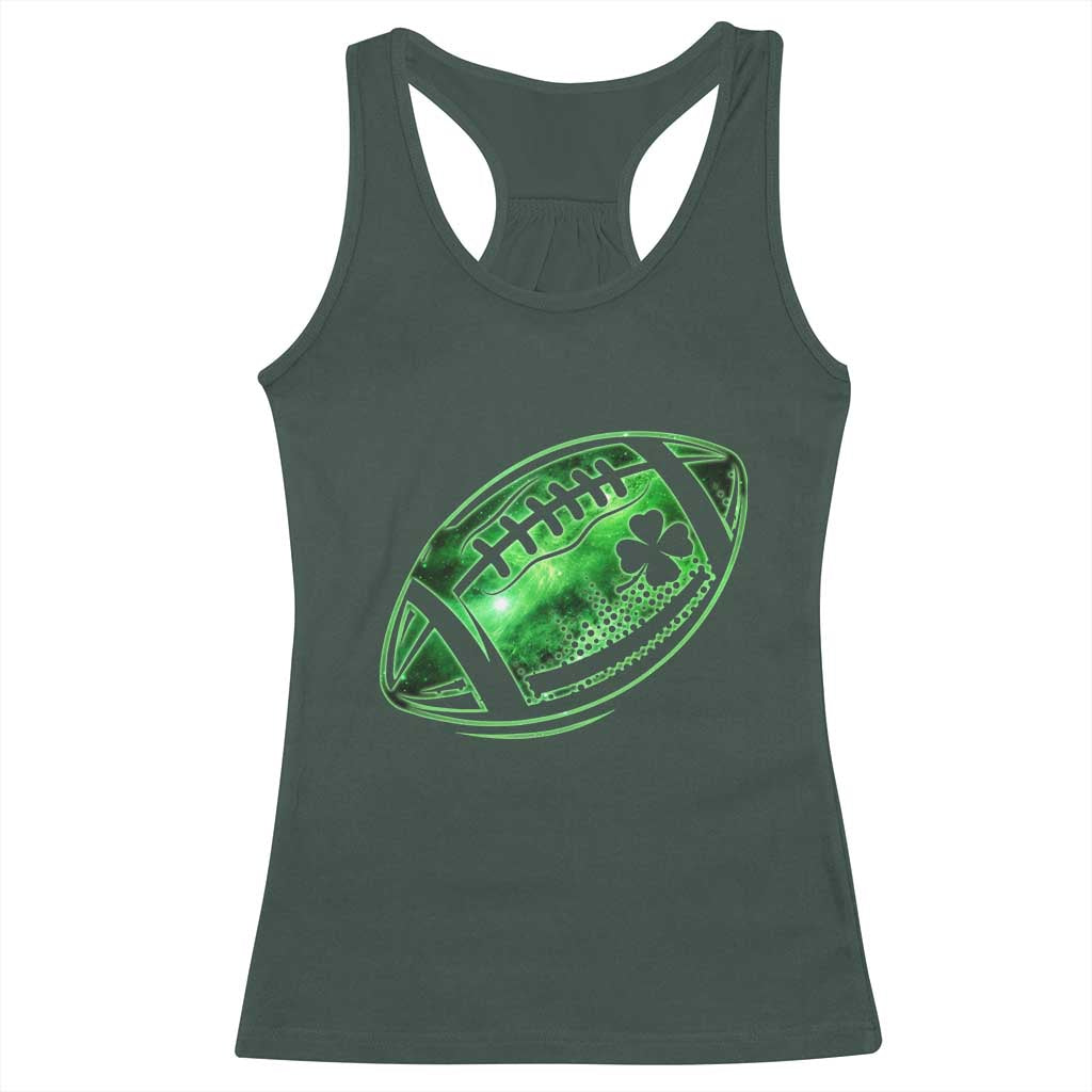 Lucky Shamrock Football Racerback Tank Top Irish Clover St Patricks Day Sport Lover