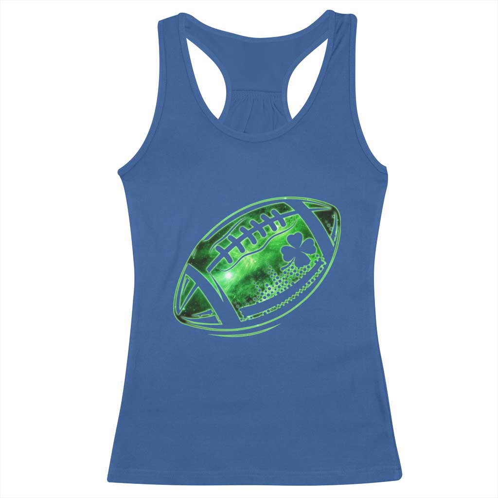 Lucky Shamrock Football Racerback Tank Top Irish Clover St Patricks Day Sport Lover
