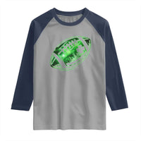 Lucky Shamrock Football Raglan Shirt Irish Clover St Patricks Day Sport Lover