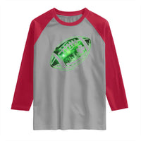Lucky Shamrock Football Raglan Shirt Irish Clover St Patricks Day Sport Lover