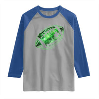Lucky Shamrock Football Raglan Shirt Irish Clover St Patricks Day Sport Lover