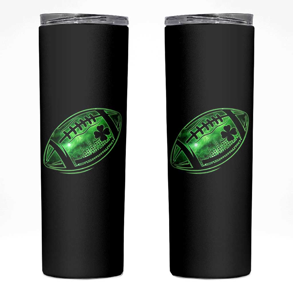 Lucky Shamrock Football Skinny Tumbler Irish Clover St Patricks Day Sport Lover
