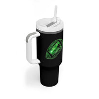 Lucky Shamrock Football Tumbler With Handle Irish Clover St Patricks Day Sport Lover