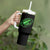 Lucky Shamrock Football Tumbler With Handle Irish Clover St Patricks Day Sport Lover