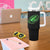 Lucky Shamrock Football Tumbler With Handle Irish Clover St Patricks Day Sport Lover