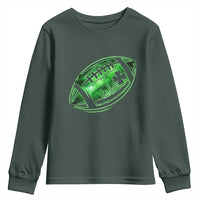 Lucky Shamrock Football Youth Sweatshirt Irish Clover St Patricks Day Sport Lover