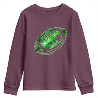 Lucky Shamrock Football Youth Sweatshirt Irish Clover St Patricks Day Sport Lover