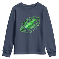 Lucky Shamrock Football Youth Sweatshirt Irish Clover St Patricks Day Sport Lover