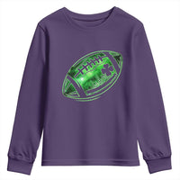 Lucky Shamrock Football Youth Sweatshirt Irish Clover St Patricks Day Sport Lover