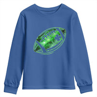Lucky Shamrock Football Youth Sweatshirt Irish Clover St Patricks Day Sport Lover