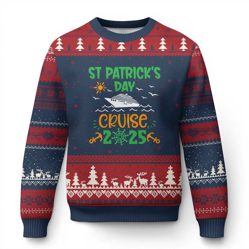 St Patricks Day Cruise Squad 2025 Matching Family Ugly Christmas Sweater - Wonder Print Shop