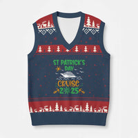St Patricks Day Cruise Squad 2025 Matching Family V-Neck Knit Sweater Vest - Wonder Print Shop