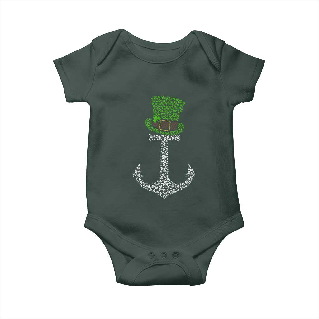 Lucky Shamrock Anchor Baby Onesie Leprechaun Cruise Squad St. Patrick's Day