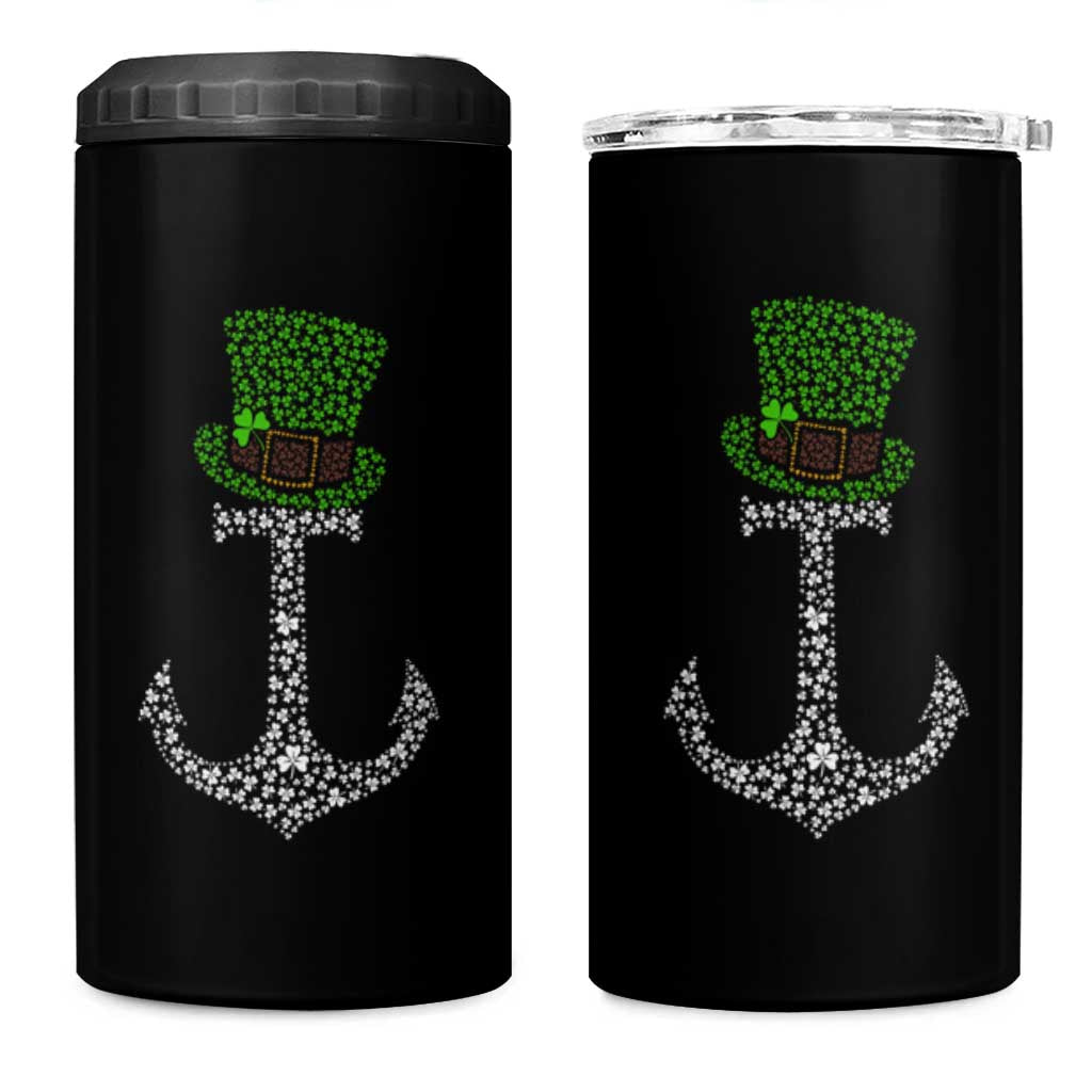Lucky Shamrock Anchor 4 in 1 Can Cooler Tumbler Leprechaun Cruise Squad St. Patrick's Day