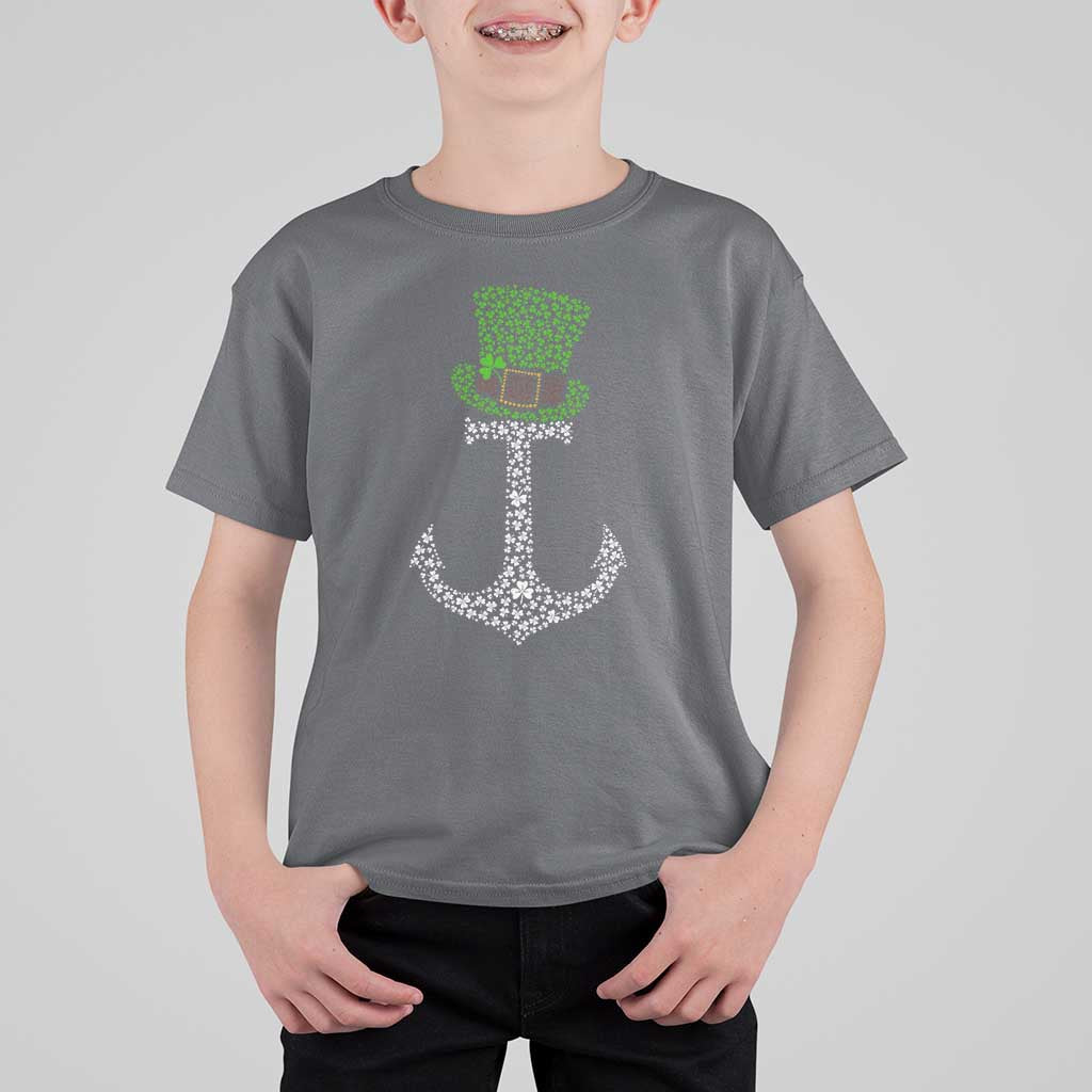 Lucky Shamrock Anchor T Shirt For Kid Leprechaun Cruise Squad St. Patrick's Day