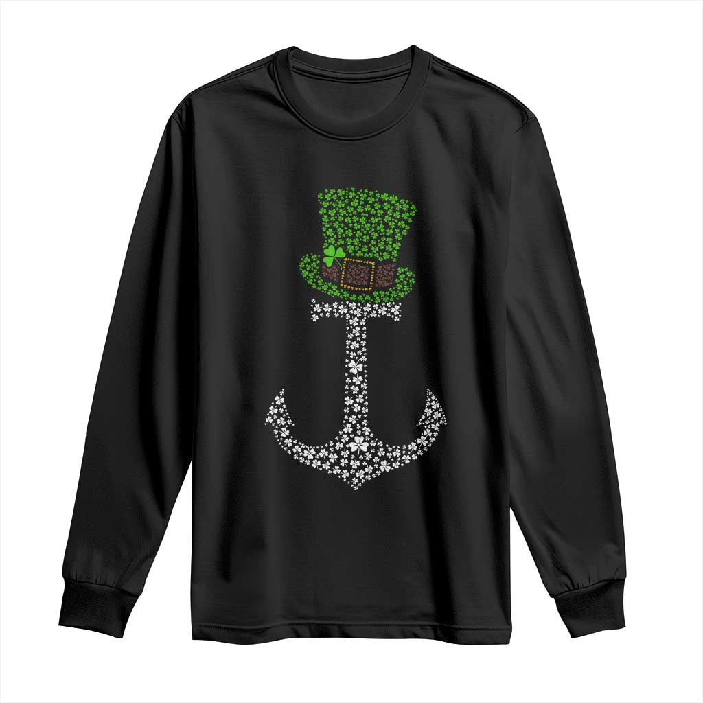 Lucky Shamrock Anchor Long Sleeve Shirt Leprechaun Cruise Squad St. Patrick's Day
