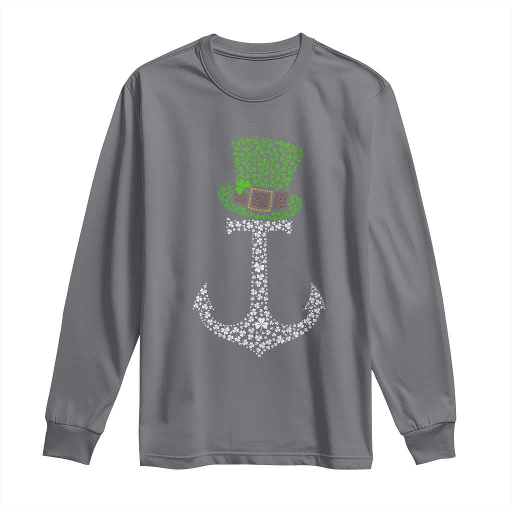Lucky Shamrock Anchor Long Sleeve Shirt Leprechaun Cruise Squad St. Patrick's Day
