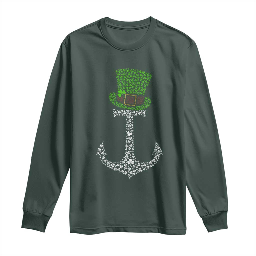 Lucky Shamrock Anchor Long Sleeve Shirt Leprechaun Cruise Squad St. Patrick's Day