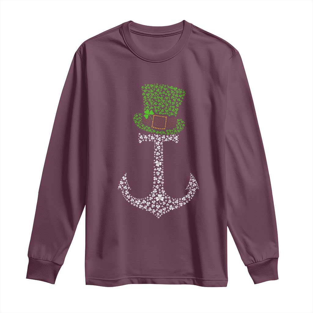 Lucky Shamrock Anchor Long Sleeve Shirt Leprechaun Cruise Squad St. Patrick's Day
