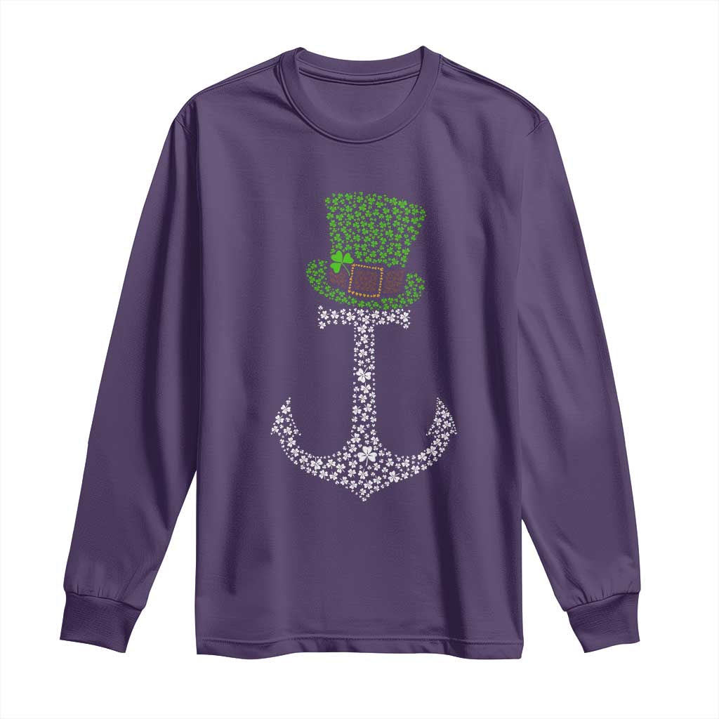 Lucky Shamrock Anchor Long Sleeve Shirt Leprechaun Cruise Squad St. Patrick's Day