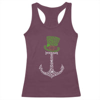 Lucky Shamrock Anchor Racerback Tank Top Leprechaun Cruise Squad St. Patrick's Day