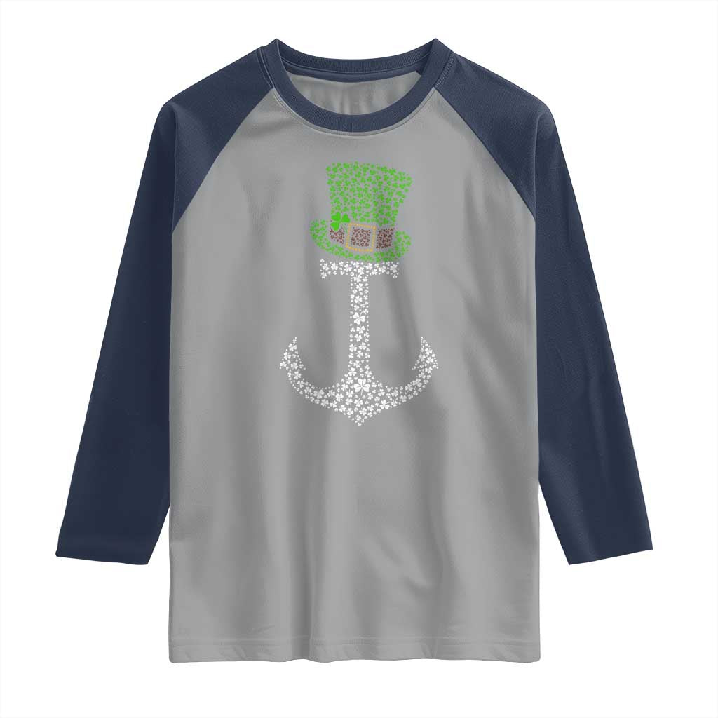 Lucky Shamrock Anchor Raglan Shirt Leprechaun Cruise Squad St. Patrick's Day