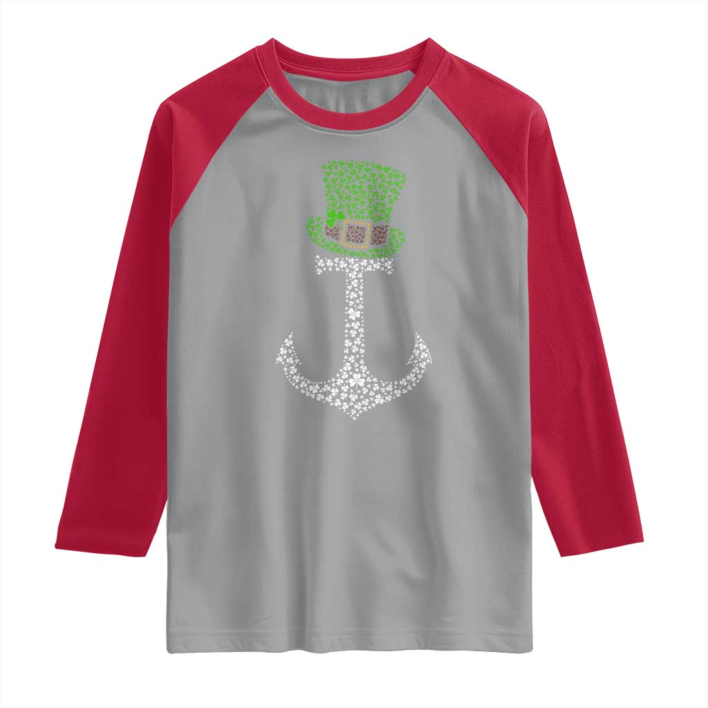 Lucky Shamrock Anchor Raglan Shirt Leprechaun Cruise Squad St. Patrick's Day