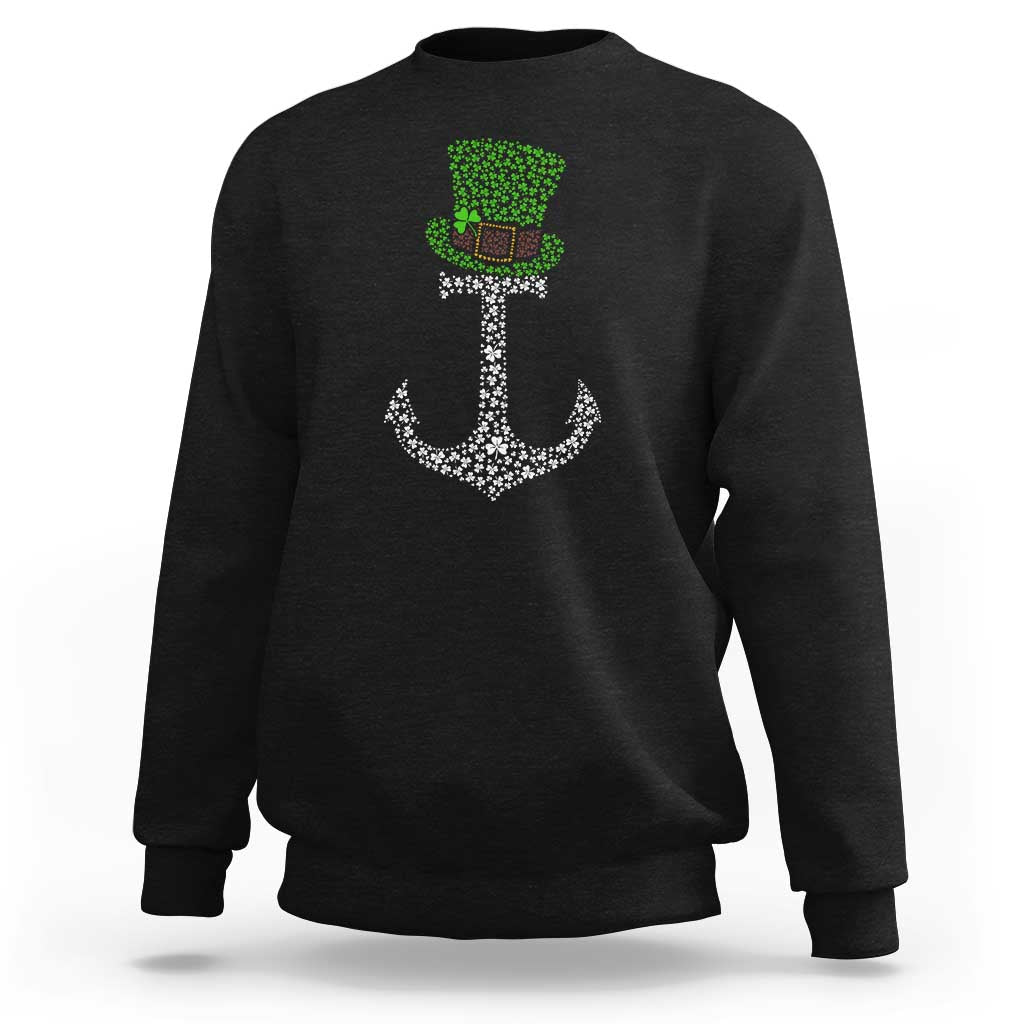 Lucky Shamrock Anchor Sweatshirt Leprechaun Cruise Squad St. Patrick's Day