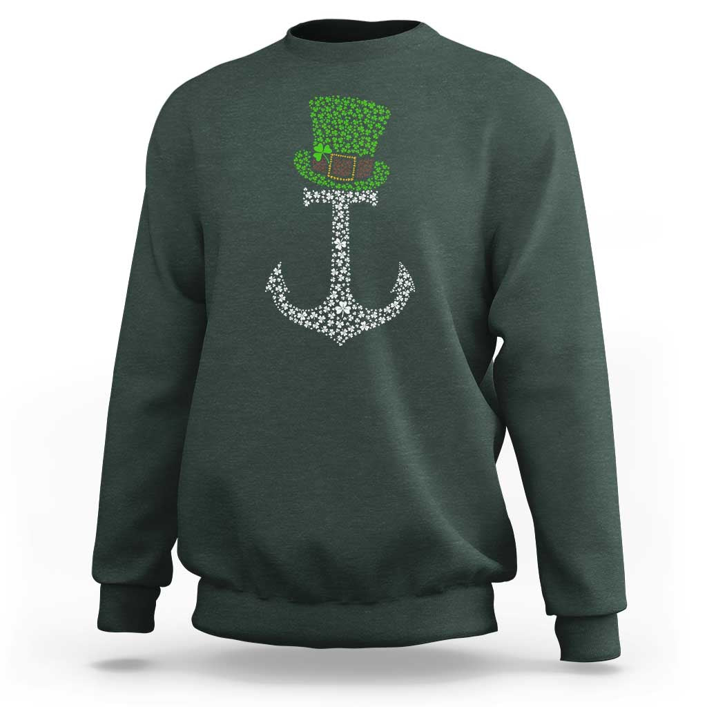Lucky Shamrock Anchor Sweatshirt Leprechaun Cruise Squad St. Patrick's Day