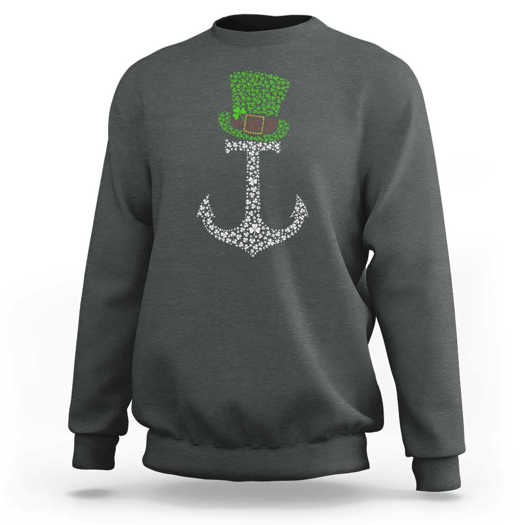 Lucky Shamrock Anchor Sweatshirt Leprechaun Cruise Squad St. Patrick's Day