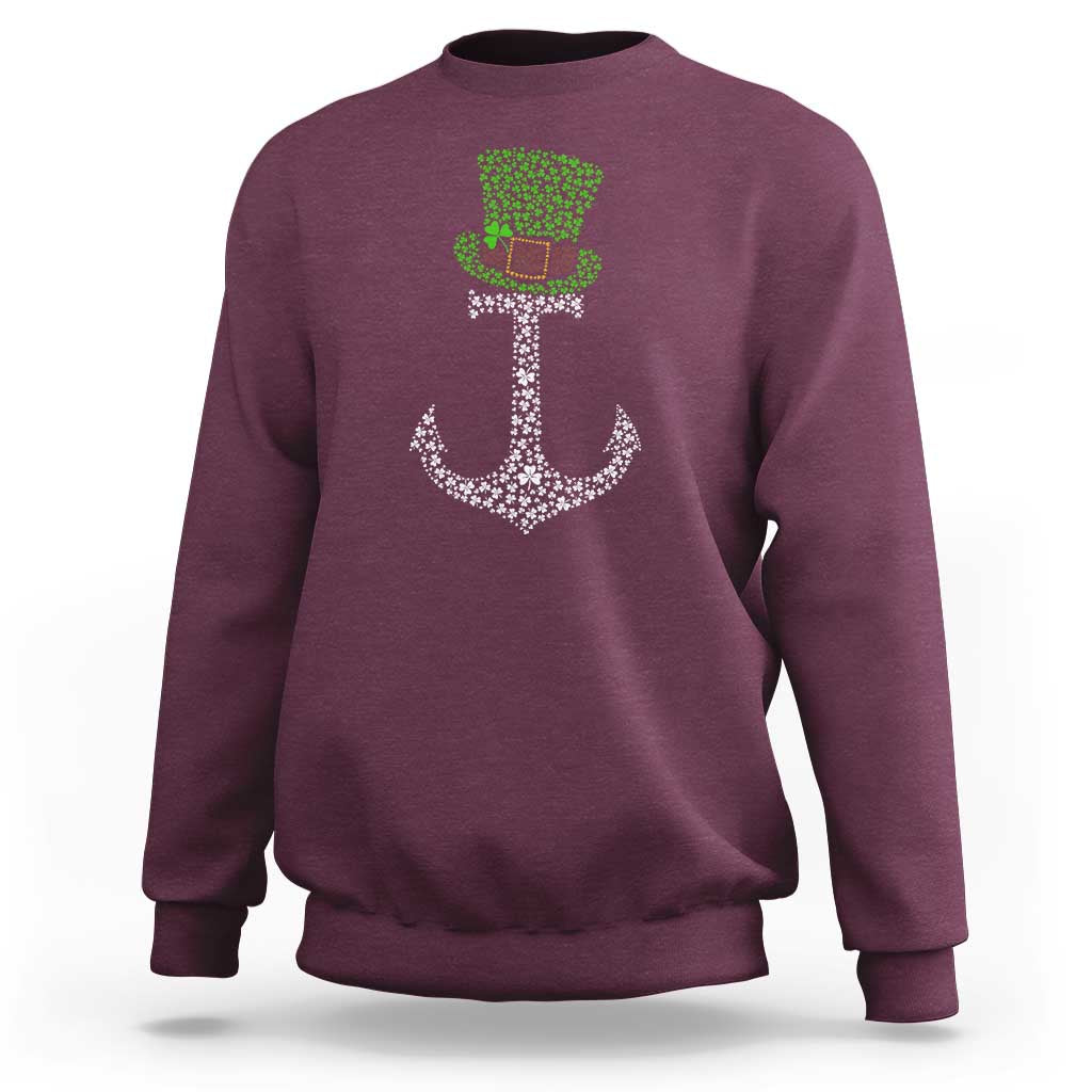 Lucky Shamrock Anchor Sweatshirt Leprechaun Cruise Squad St. Patrick's Day